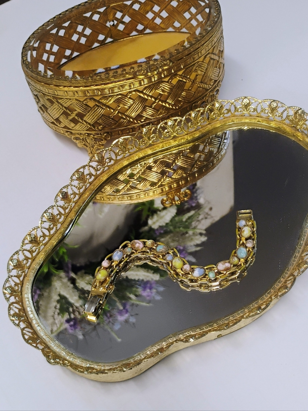 Gold Filigree Vanity Tray